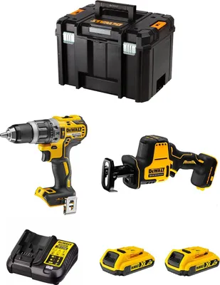 Immagine prodotto di DeWALT Kit DWK204 (DCD796 + DCS369 + 2 x 2,0 Ah + DCB107 + TSTAK VI)