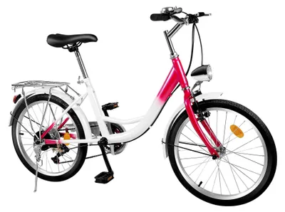 Produktbild von 20 Zoll Citybike, 6-Gang Fahrrad für Mädchen, Damen, Jungen und Erwachsene mit Vorder- und Hinterradbremsen