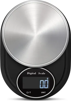 Produktbild von INF Digitale Küchenwaage 2 kg / 0,1 g Edelstahl Schwarz / Silber