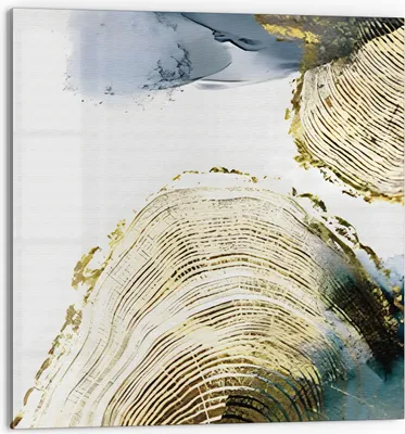 Produktbild von DEQORI Küchenrückwand Glas 60x60 cm 'Goldene Tiefe' Spritzschutz Bad Rückwand Küche