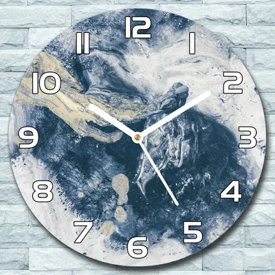 Produktbild von Wanduhr aus Glas Rund fi 30 Marmor Abstraktion Quarz Deko Schlafzimmer Büro