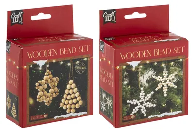 Produktbild von Houten Kralen Kersthangers Set Kerstmis