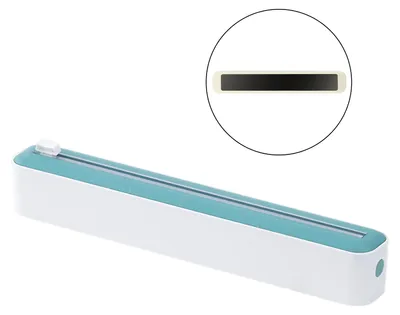 Produktbild von Frischhaltefolienspender mit Schiebeschneider, 2-in-1-Halter für Frischhaltefolie aus Alufolie für die Küche, innovativer Frischhaltefolienschneider und -spender für das Restaurant zu Hause