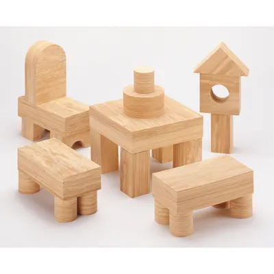 Productafbeelding van Eduplay Houten Bouwstenen, 152 stuks - educatief constructiespeelgoed