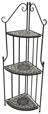 Produktbild von Gartenregal 50 x 141 x 34 cm Keramik Stahl Grau