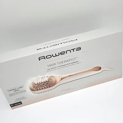 Produktbild von Rowenta Hair Therapist Haarbürste, repariert und stärkt beschädigtes Haar, macht das Haar gesund und glänzend, sofortige Ergebnisse, Dampfbürste, weiß, CF9920