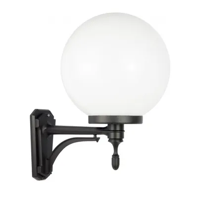 Imagen del producto de Aplique de pared para jardín, forma de esfera, blanco o ahumado, 30 cm, 1xE27, color , IP43, SU-MA Kule K 3012/1/K 300 U