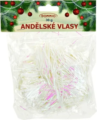 Produktbild von Traditionelle Weihnachtsdekoration weiß 30g mit Laser-Effekt für Christbaumschmuck