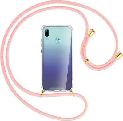 Produktbild von Handykette Backcover-Schutzhülle mit Band (Metall goldfarben) für Huawei P Smart 2019 / Honor 10 Lite - rosa