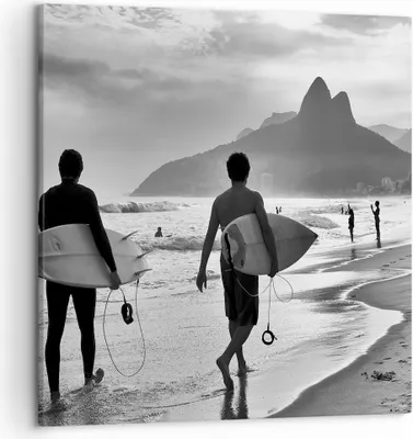 Produktbild von Bild auf Leinwand - Leinwandbild - Meer Welle Surfen - 50x50cm - Wand Bild - Wanddeko - Wandbilder - Leinwanddruck - Bilder - Kunstdruck - Wanddekoration - Leinwand bilder - Wandkunst - AC50x50-3745