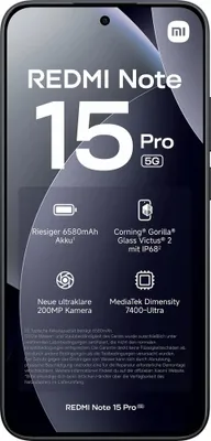 Produktbild von Xiaomi Redmi Note 15 Pro 5G 256GB schwarz