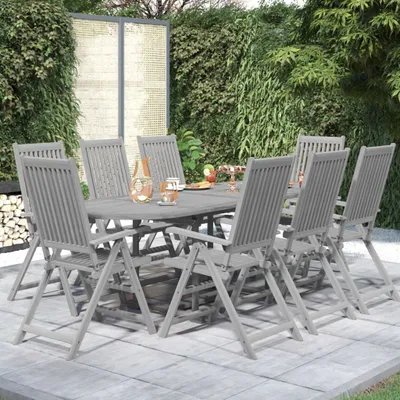 Produktbild von "2024"Modernen 9-tlg. Garten-Essgruppe Massivholz Akazie Design Klassische Gartenset Sitzgruppe 7967108