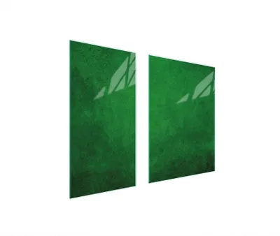 Produktbild von Herdabdeckplatten 2 teilig 75x52 Glaskeramikkochfeld Abdeckung Glas Schneidebrett Schiefer Grün