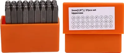 Productafbeelding van Kalligrafische letterstempels van koolstofstaal, set met letters A-Z, voor kunstzinnige projecten, leerbewerking, sieraden en metalbewerking