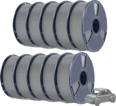 Image de filament pour imprimante 3D, haute résistance, ténacité, PETG gris 10 rouleaux