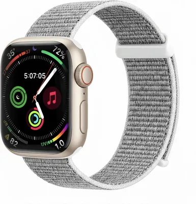 Produktbild von Smartwatch Armband für Apple Watch Series 1 42mm Nylon Textil Band Ersatzband Wechselband Klettverschluss flexibel atmungsaktiv Grau