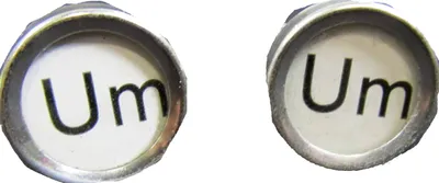 Produktbild von UM Manschettenknöpfe weiß Vintage Schreibmaschinentasten Miniblings Taste Unikat