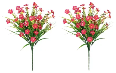 Produktbild von 2 künstliche Blumenbündel, UV-beständig, farbecht, für Vase, Korb, Fensterkasten, Außendekoration
