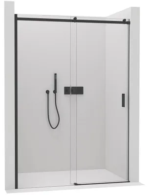 Obrázok produktu pre CERANO – Posuvné sprchové dvere Santoro L/P – 6 mm – matná čierna, priehľadné sklo – 100 × 195 cm