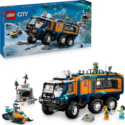 Produktbild von LEGO Arktis-Truck mit Labor 60471 | Bau- & Spielset mit Lenkung und Federung | 1.064 Teile, 5 Minifiguren, 3 Wolfsfiguren | Ab 8 Jahren