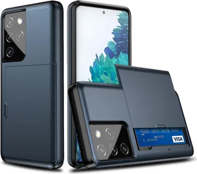 Produktbild von König Design Hülle kompatibel mit Samsung Galaxy S21 Ultra Kunststoff Soft Handyhülle - Handy Case Blau