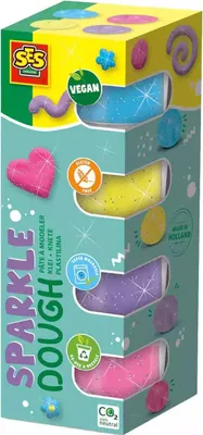 Obrázok produktu pre SES Creative 00515, Modelovacie cesto, Modrá, Ružová, Purpurová, Žltá, Detské, 4 kusov, Plastový kalíšok, Chlapec / dievča