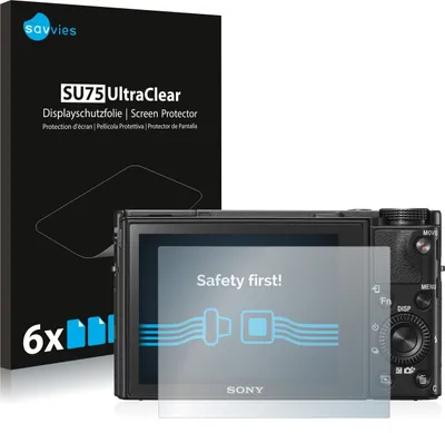 Produktbild von 6x Für Sony Cyber-Shot DSC-RX100 V Schutzfolie Savvies Displayschutz Display Schutz Folie Klar Transparent