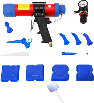 Immagine prodotto di Pistola a cartuccia ad aria compressa, compatibile con cartucce da 310 ml, lunghezza del tubo 19-23 cm, diametro interno del tubo 50 mm, pressione di esercizio 6 bar, ideale per sigillare e incollare
