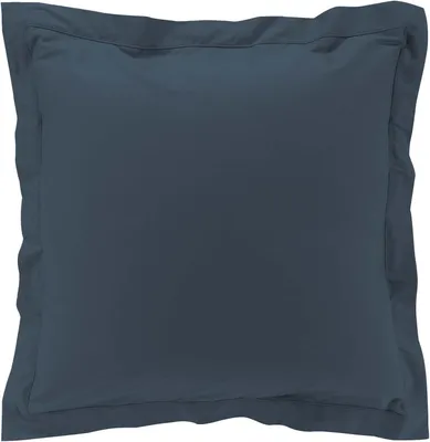 Image de Taie d'oreiller (63 x 63 cm) en percale bleu, 100% coton