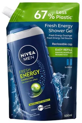 Productafbeelding van Nivea Men Energy 3-in-1 Douchegel Navulling
