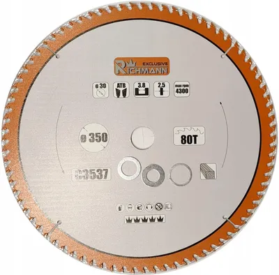 Produktbild von RICHMANN Kreissägeblatt Hartmetall 350mm 80 Zähne Holz