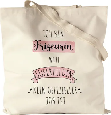Produktbild von Ich Bin Friseurin Weil Superheldin Kein Anerkannter Job Ist Jutebeutel Stoffbeutel Canvas  Geschenk Danke Sagen
