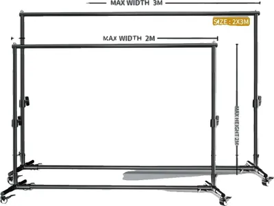 Obrázek produktu pro Stojan na pozadí, výškově nastavitelný, přenosný design, snadné postavení, 200 x 300 cm