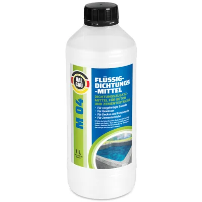 Immagine prodotto di Plastificante Impermeabilizzante Sigillante liquido per calcestruzzo 1 L Massetto cementizio Additivo per malta HALBAU M04