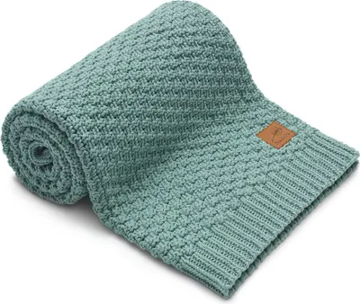 Produktbild von Nordville Babydecke - Grun 70x100 cm Erstlingsdecke Kuscheldecke Strickdecke aus 100%  Baumwolle