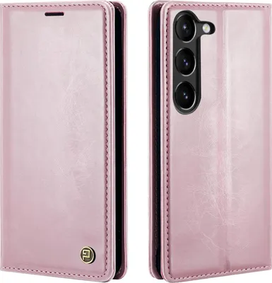 Produktbild von Handyhülle für Samsung Galaxy S23+ Kunstleder Flip Vintage Cover Hülle RFID Schutz Case Kartenfach Farbe: Rosa