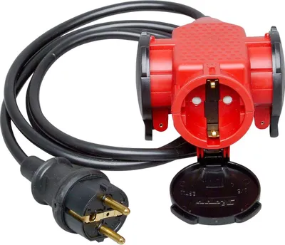 Produktbild von Kopp Verlängerung 1,5m Schutzkontakt-Stecker und 3-fach Schutzkontakt-Kupplung