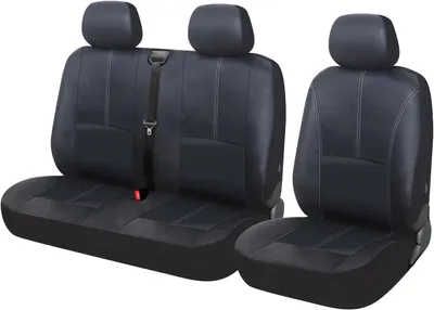 Produktbild von Universelle Transporter-Sitzbezüge, LKW-Sitzbezug-Set (1+2 Kunstleder) für Fahrersitz und Beifahrersitz (Doppelsitz)