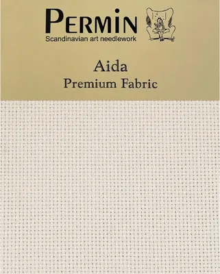 Zdjęcie produktu dla Permin Precut 18 ct. Aida 359, kolor 22 – kość słoniowa, tkanina do haftu krzyżykowego, 43 x 50 cm