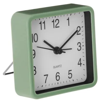 Produktbild von Ruhige Tischuhr für Schlafzimmer, Quarz Wecker, grau - Atmosphera
