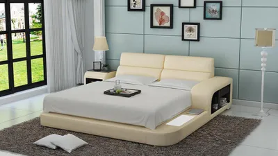 Produktbild von Bett USB Polsterbett Luxusbett Doppelbett Ehebett Betten 200x220cm LB8805 Neu