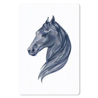 Produktbild von MuchoWow® Mauspad Mousepad Pferd - Aquarell - Schwarz - Mädchen - Kinder - Mädchen 40x60 cm - Mousepads - Maus Mat - Pad - Mausunterlage - Schreibtisch Accesoire