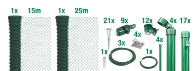 Immagine prodotto di Alberts 632168 Recinzione in rete metallica come set completo, con manicotto a terra carrabile, verde, altezza 125 cm, lunghezza 40 m