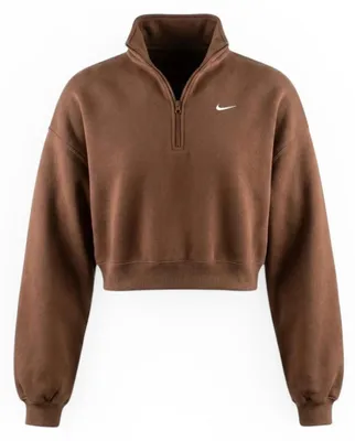 Produktbild von NIKE Studio Fleece Crop Pullover Damen, Farbe:Braun, Größe:S
