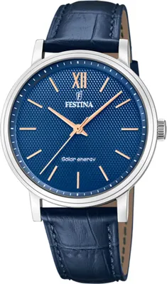 Produktbild von Festina Herren Uhr Luxus Leder Armbanduhr blau UF20660/4