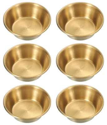 6 Mini-Saucenschalen aus Edelstahl, gold, 7,2 cm, rund