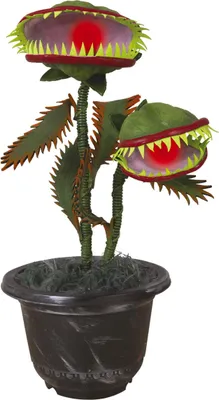 Zdjęcie produktu dla Mięsożerna roślina dekoracja na Halloween zielono-czerwono-czarna 42 cm -