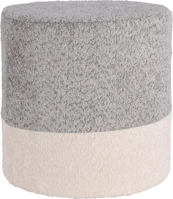 Produktbild von Gepolsterter runder Pouf Boucle, zweifarbig, 34 x 35 cm