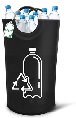 Productafbeelding van Opbergbak - Verzamelbak Bak - Flessen Verzamelen - Inklapbaar Ontwerp - 82 Liter - Zwart