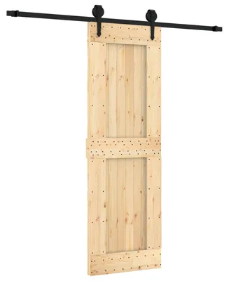 Obrázok produktu pre vidaXL Posuvné dvere v prírodnej farbe a čiernej farbe, 70 x 210 cm, masívna borovica